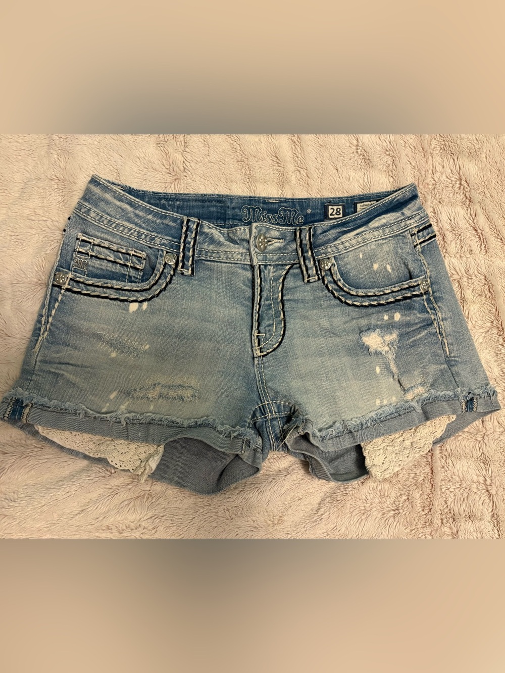 Miss Me Distressed Denim Shorts